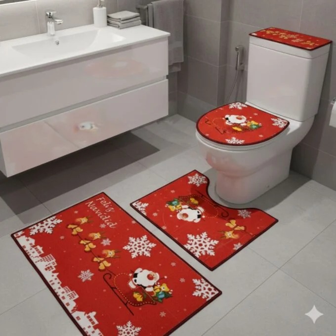 Miniatura 2 de Set x4 Tapetes para Baño Navideño